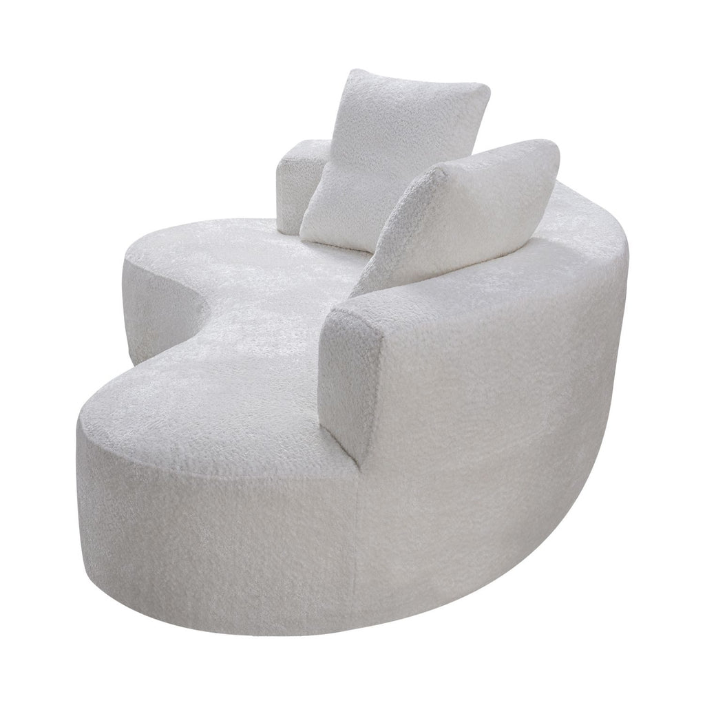 80" 3 Seater Couch for Living Room, Boneless Couch with 2 Pillows,Upholstered Floor Sofa