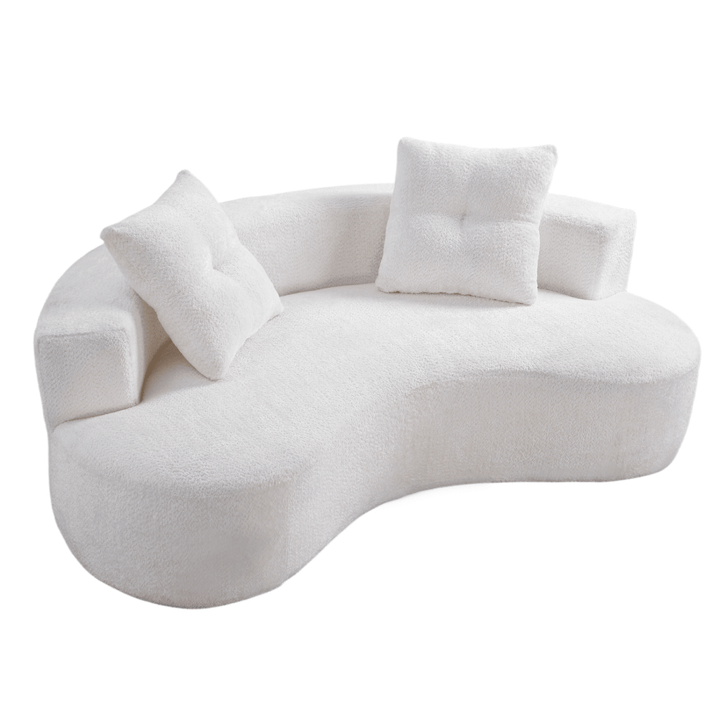 80" 3 Seater Couch for Living Room, Boneless Couch with 2 Pillows,Upholstered Floor Sofa