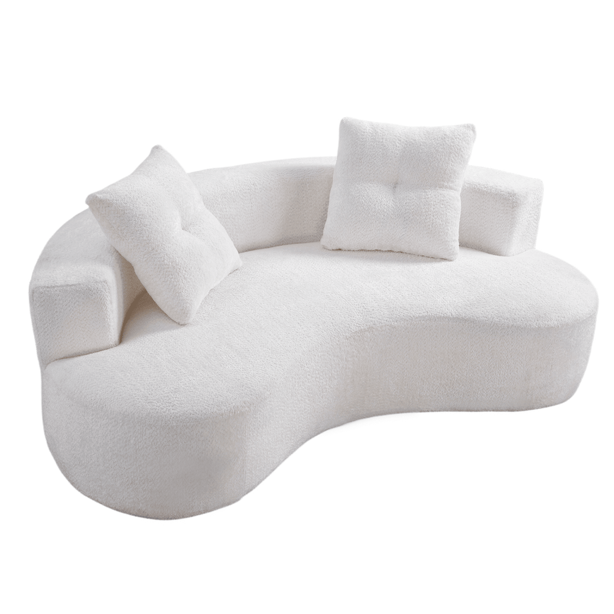 80" 3 Seater Couch for Living Room, Boneless Couch with 2 Pillows,Upholstered Floor Sofa