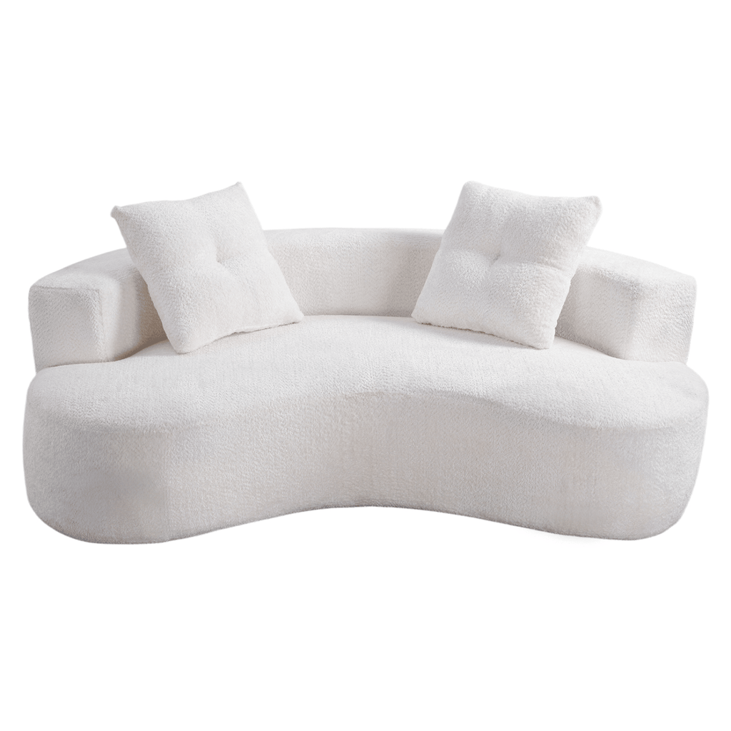 80" 3 Seater Couch for Living Room, Boneless Couch with 2 Pillows,Upholstered Floor Sofa
