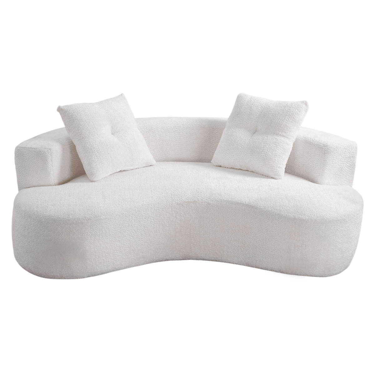 80" 3 Seater Couch for Living Room, Boneless Couch with 2 Pillows,Upholstered Floor Sofa
