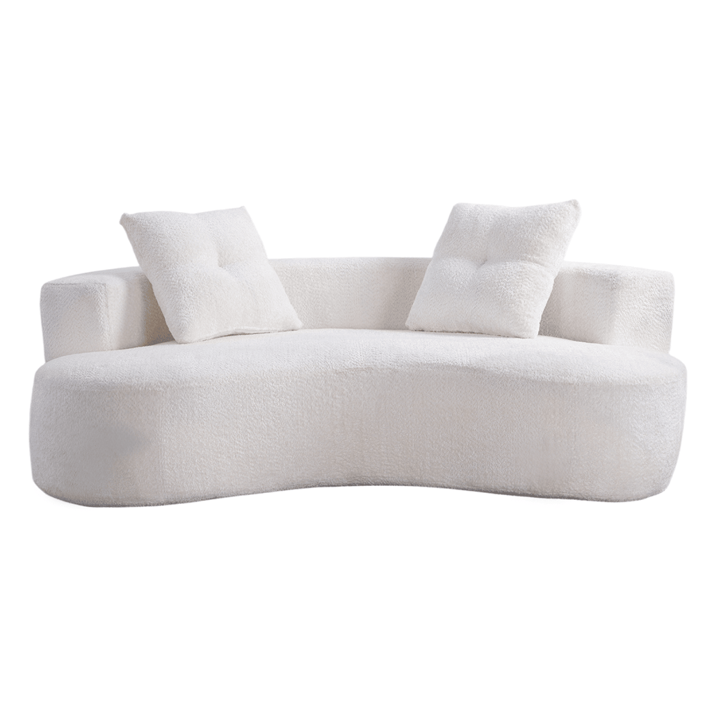 80" 3 Seater Couch for Living Room, Boneless Couch with 2 Pillows,Upholstered Floor Sofa