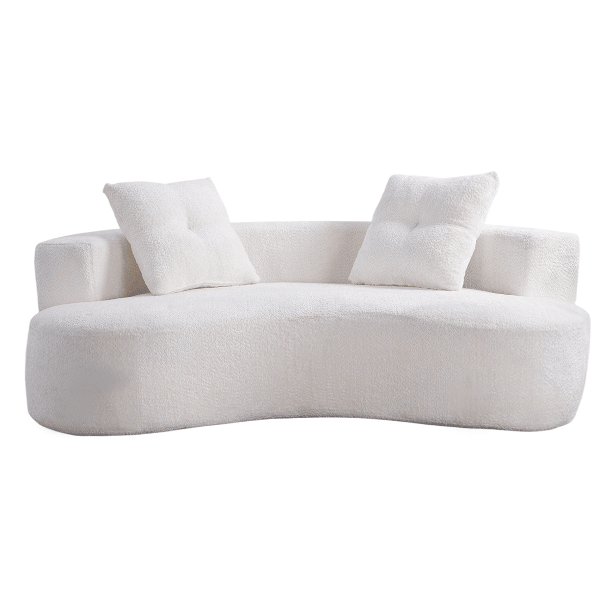 80" 3 Seater Couch for Living Room, Boneless Couch with 2 Pillows,Upholstered Floor Sofa