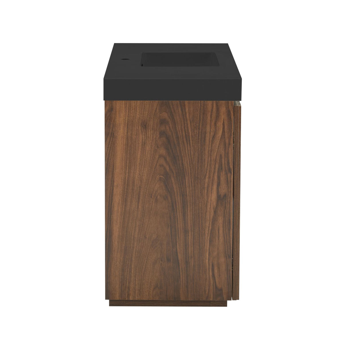 GALAN 48F" Winston Walnut Bathroom Vanity with Sink, Large Storage Freestanding Bathroom Vanity for Modern Bathroom, One-Piece Black Sink Basin without Drain and Faucet, KD