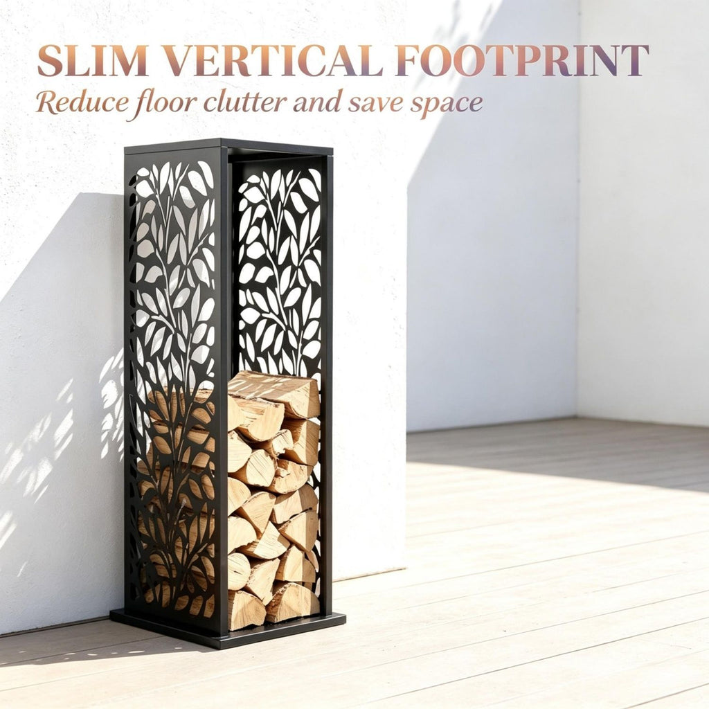 Sturdy Fireplace Log Holder,Log Storage Tower,Freestanding Log Holder,Aesthetic Firewood Caddy