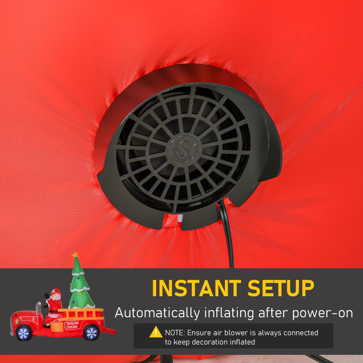 Inflatable Santa Truck with Lit Christmas Tree – Eye-Catching Outdoor Christmas Decor for Your Yard