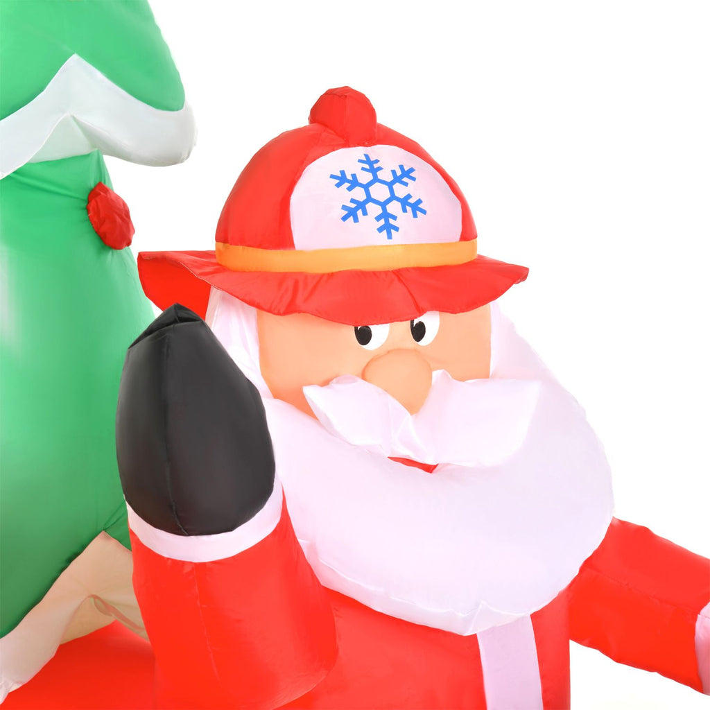 Inflatable Santa Truck with Lit Christmas Tree – Eye-Catching Outdoor Christmas Decor for Your Yard