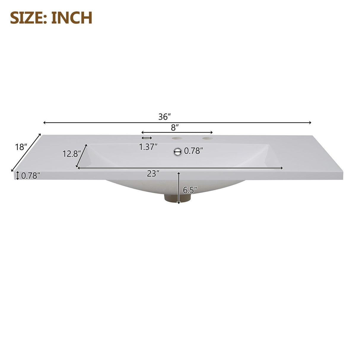 36'' Wall Mounted Bathroom Vanity, Floating Bathroom Storage Cabinet with 2 Drawers (Same as N710S236003K)