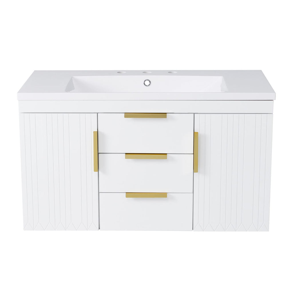 36'' Wall Mounted Bathroom Vanity, Floating Bathroom Storage Cabinet with 2 Drawers (Same as N710S236003K)