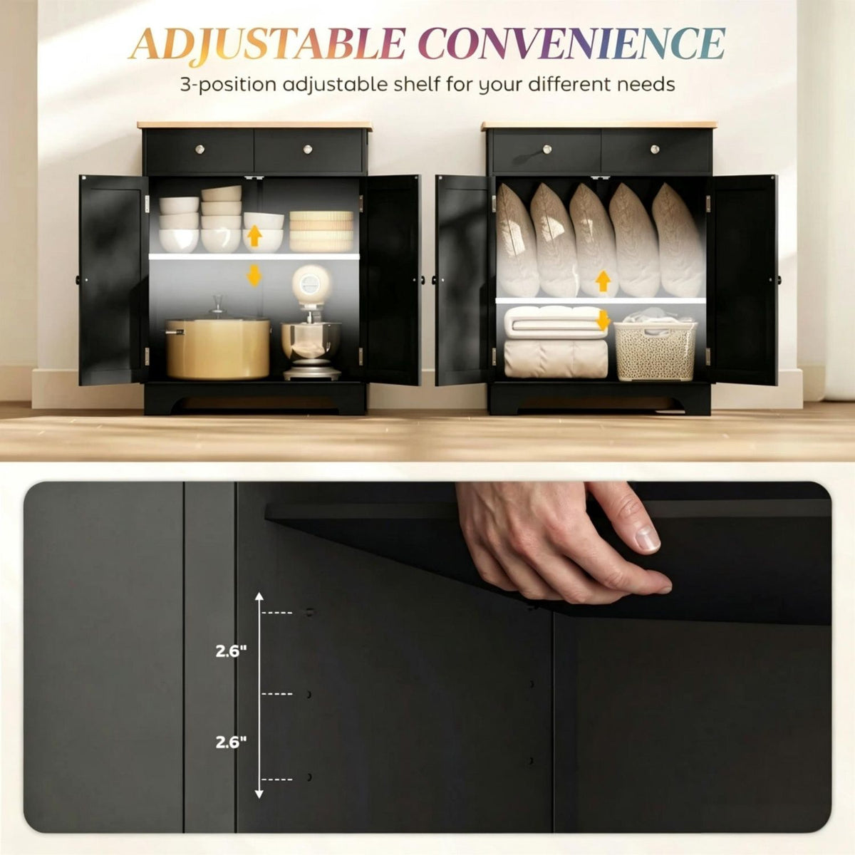 Versatile Kitchen Cabinet with Open and Closed Storage Zones,Stylish Buffet Cabinet,Sideboard,Kitchen Storage Cabinet