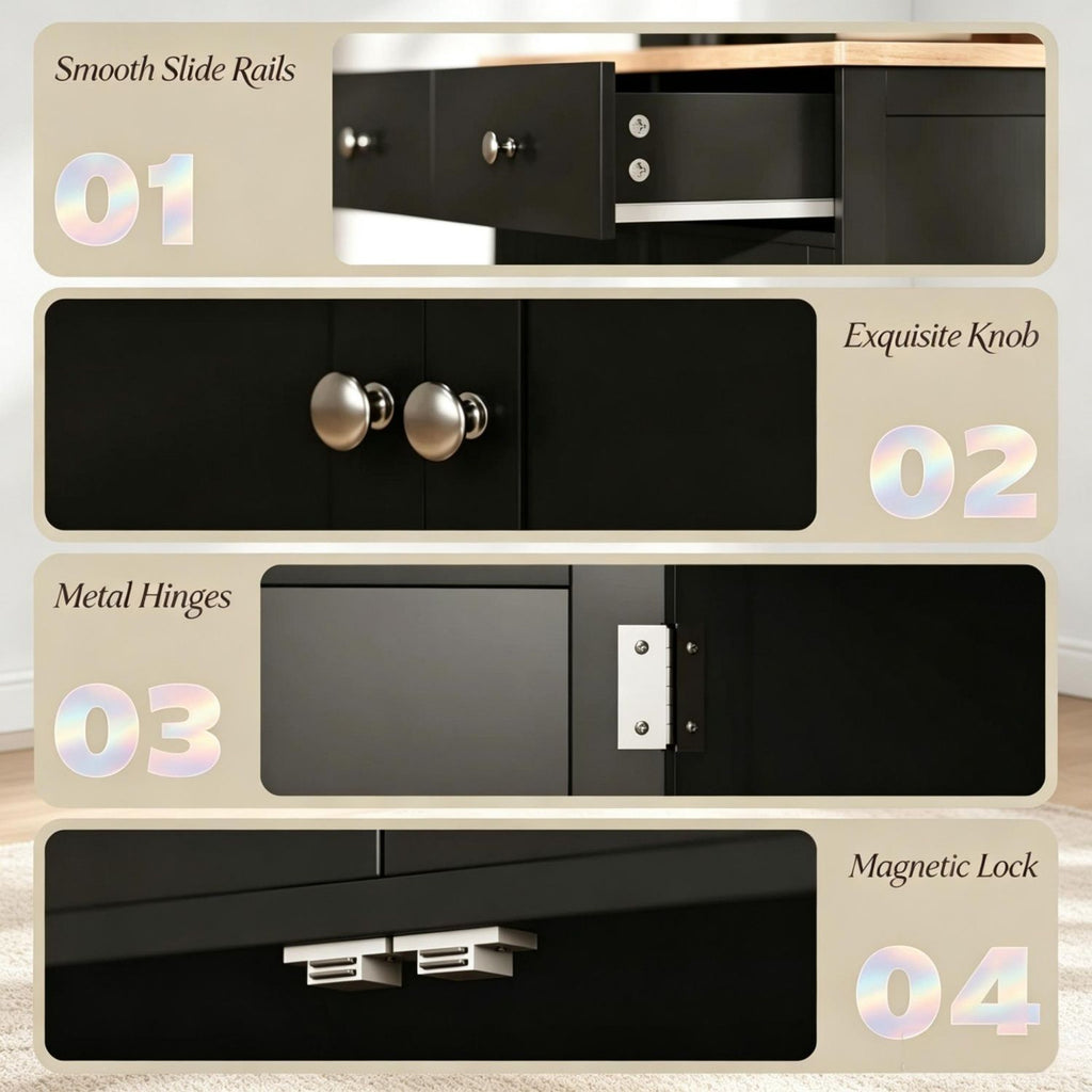 Versatile Kitchen Cabinet with Open and Closed Storage Zones,Stylish Buffet Cabinet,Sideboard,Kitchen Storage Cabinet