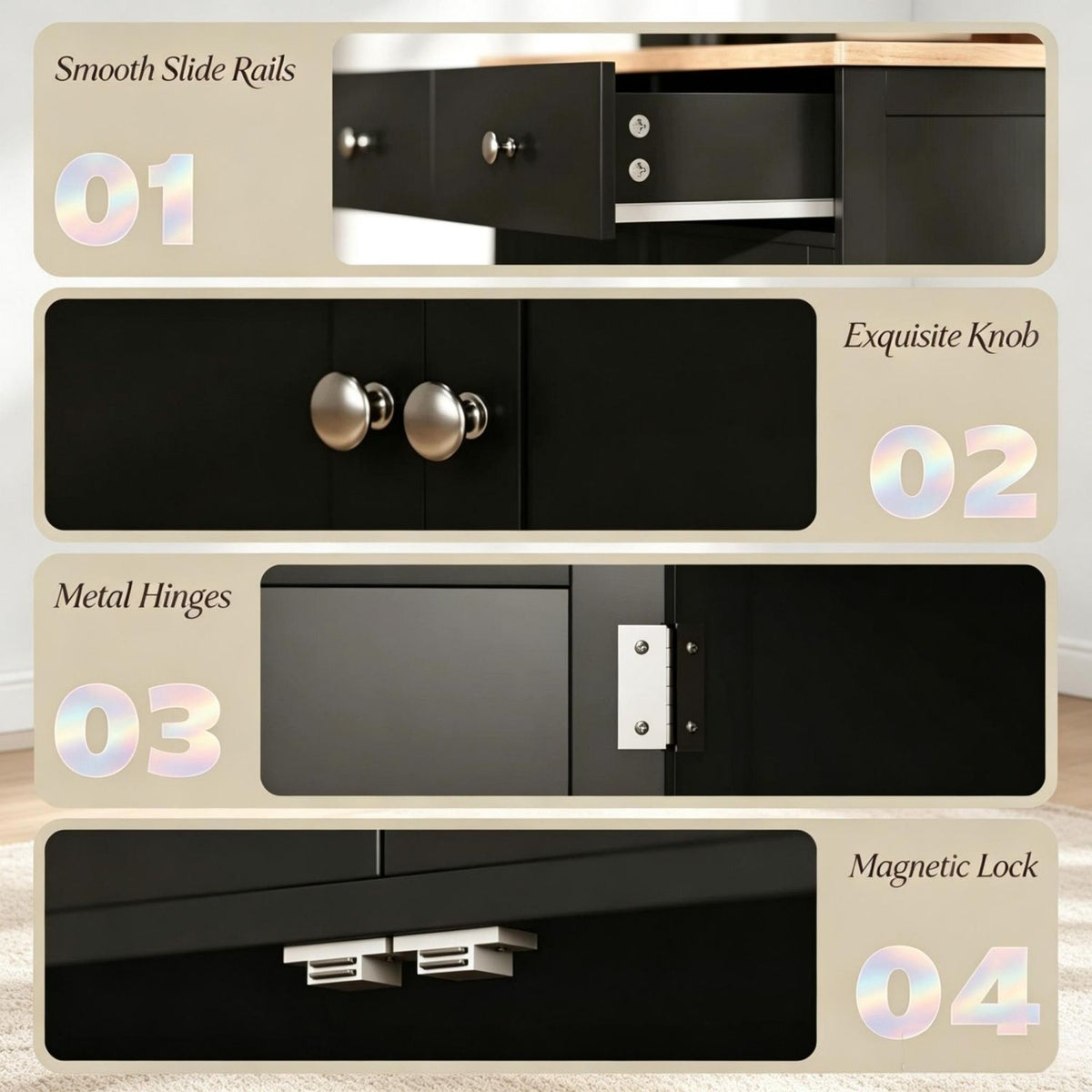 Versatile Kitchen Cabinet with Open and Closed Storage Zones,Stylish Buffet Cabinet,Sideboard,Kitchen Storage Cabinet