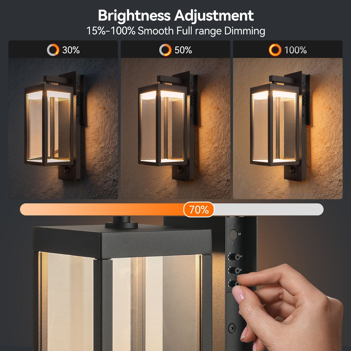 Outdoor Motion Sensor Light, Dusk to Dawn Outdoor Wall Lights,15 '' Black Exterior Lighting Fixtures Sconce, LED Waterproof Wall Lantern Lamps,Porch Light for House Garage, Patio, Doorway, Anti-Rust