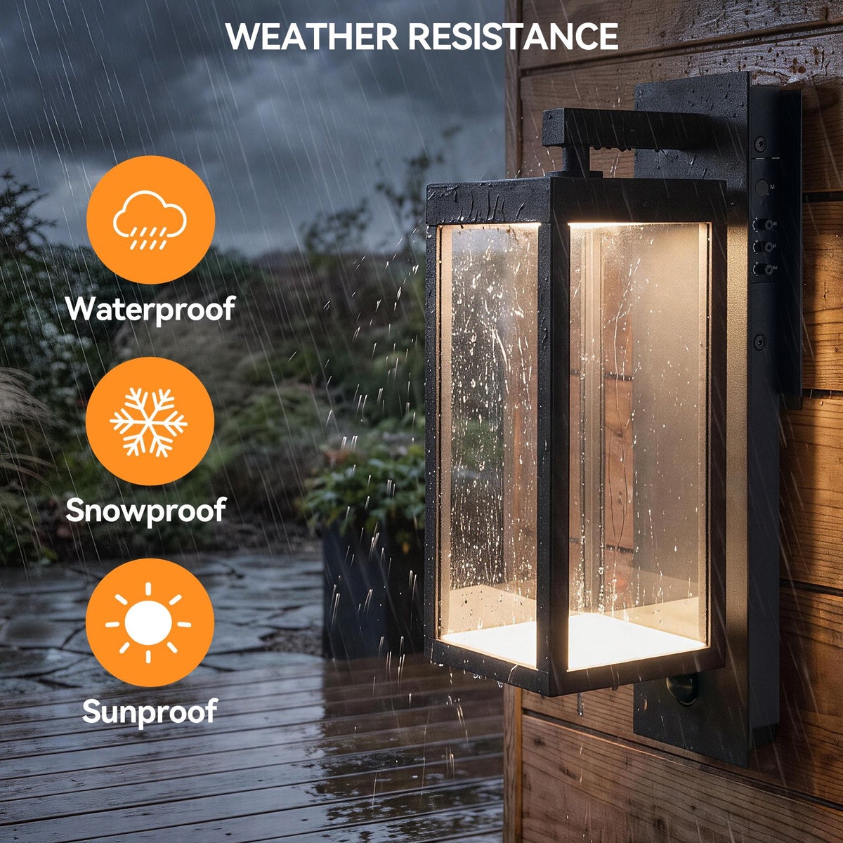 Outdoor Motion Sensor Light, Dusk to Dawn Outdoor Wall Lights,15 '' Black Exterior Lighting Fixtures Sconce, LED Waterproof Wall Lantern Lamps,Porch Light for House Garage, Patio, Doorway, Anti-Rust