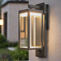 Outdoor Motion Sensor Light, Dusk to Dawn Outdoor Wall Lights,15 '' Black Exterior Lighting Fixtures Sconce, LED Waterproof Wall Lantern Lamps,Porch Light for House Garage, Patio, Doorway, Anti-Rust