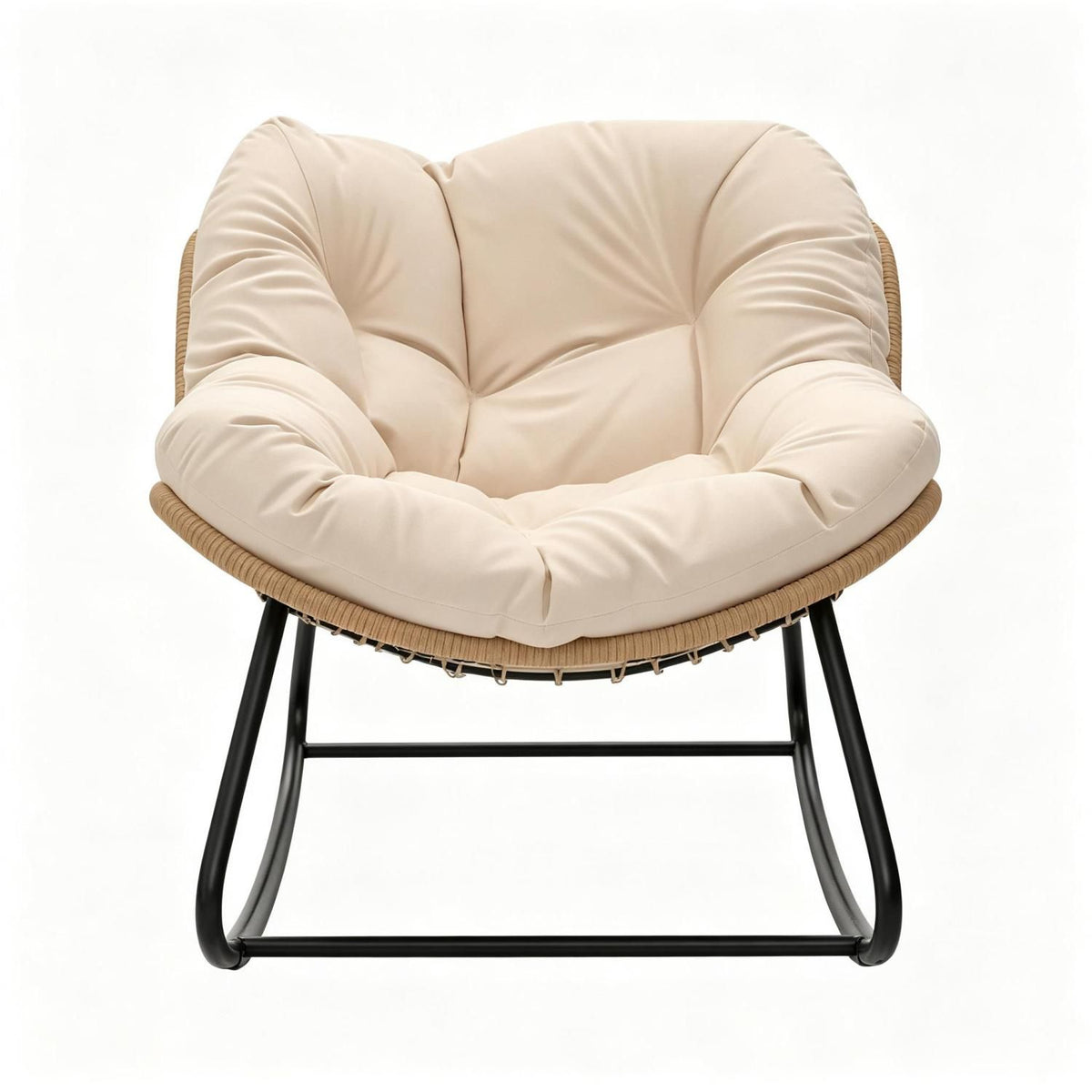 Rocking Egg Chair, Oversized Design with Cushion, Indoor Outdoor Furniture for Backyard, Patio, Garden