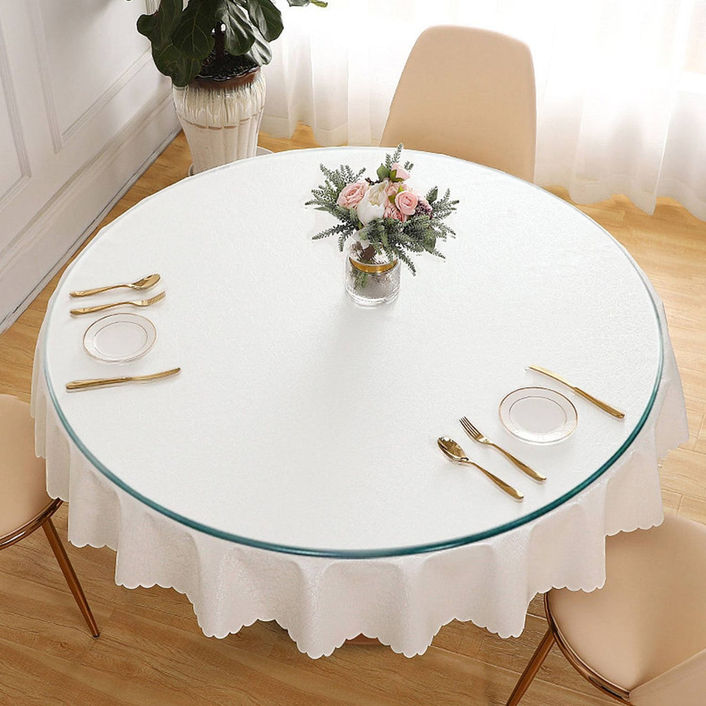 size: 27.95 inches,Tempered glass tabletop circular transparent tabletop circular glass tabletop circular glass plate.