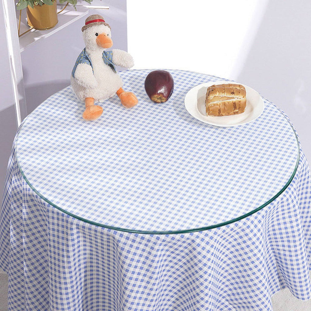 size: 27.95 inches,Tempered glass tabletop circular transparent tabletop circular glass tabletop circular glass plate.