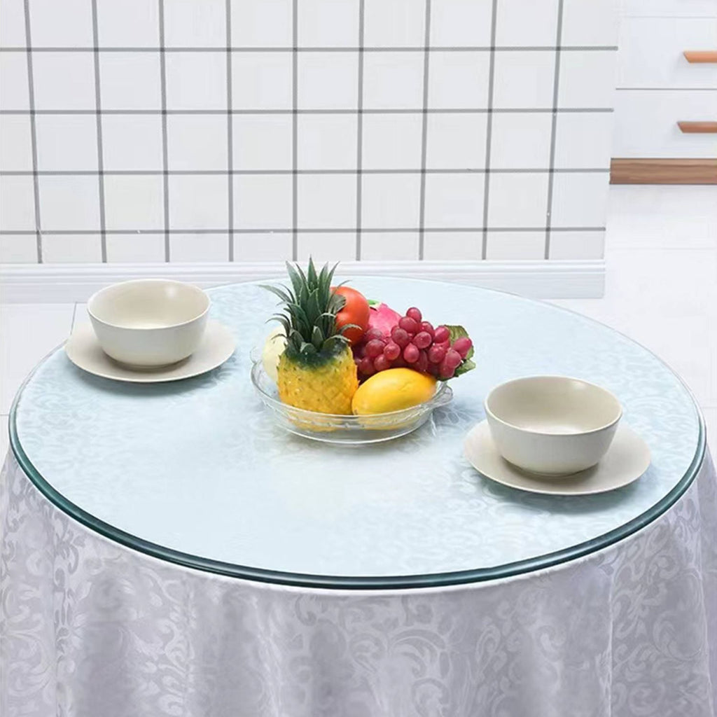 size: 27.95 inches,Tempered glass tabletop circular transparent tabletop circular glass tabletop circular glass plate.