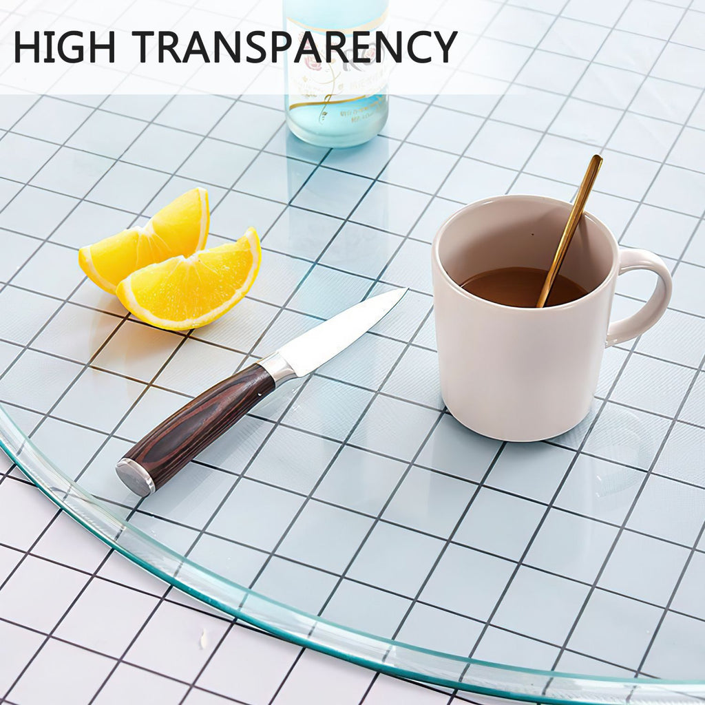 size: 27.95 inches,Tempered glass tabletop circular transparent tabletop circular glass tabletop circular glass plate.