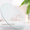 size: 27.95 inches,Tempered glass tabletop circular transparent tabletop circular glass tabletop circular glass plate.