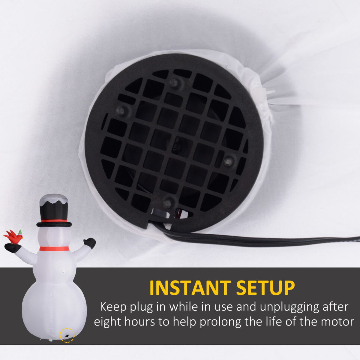 Christmas Blow Up Snowman,Giant Inflatable Snowman with Rotating Colorful LED Light for Indoor, Outdoor, Yard