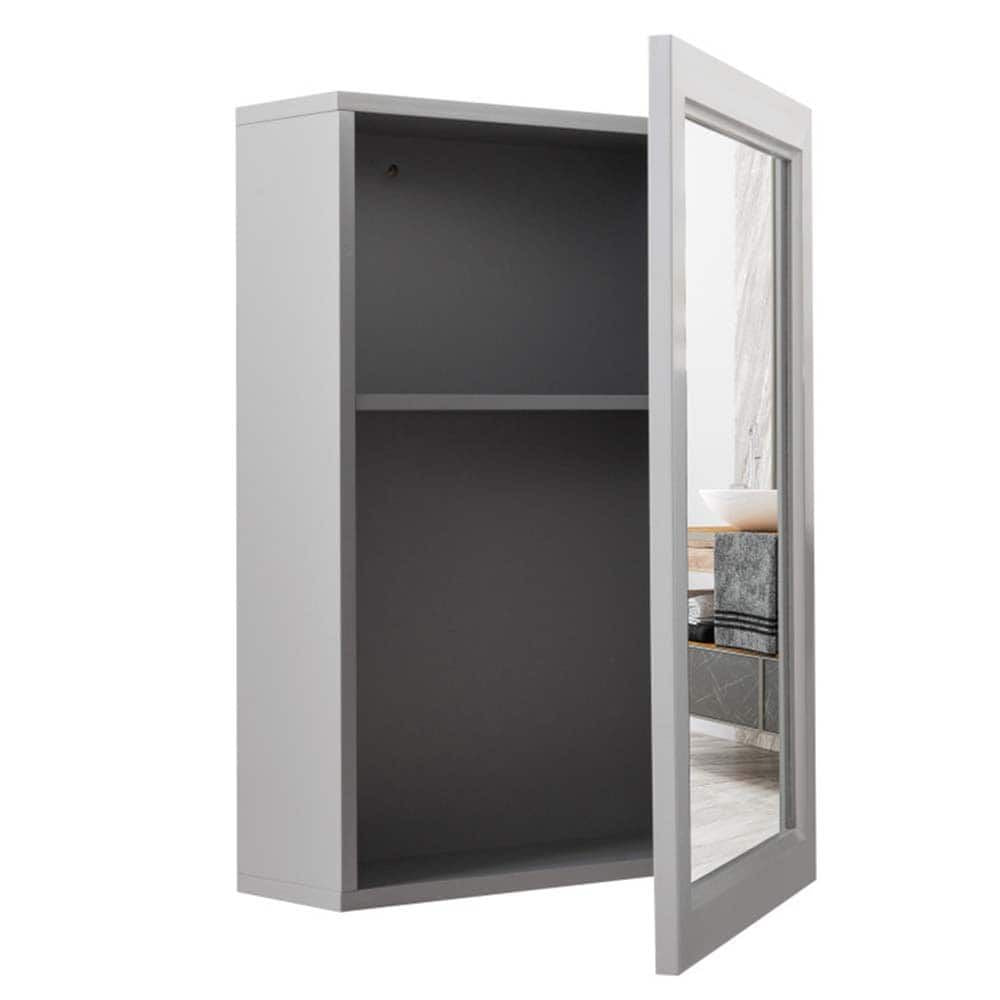Mirrored Bathroom Medicine Cabinet with Single Door and Adjustable Shelf