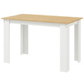 47" Dining Table for 4-6 People, Modern Rectangular Kitchen Table for Dining Room, Living Room, Oak and White