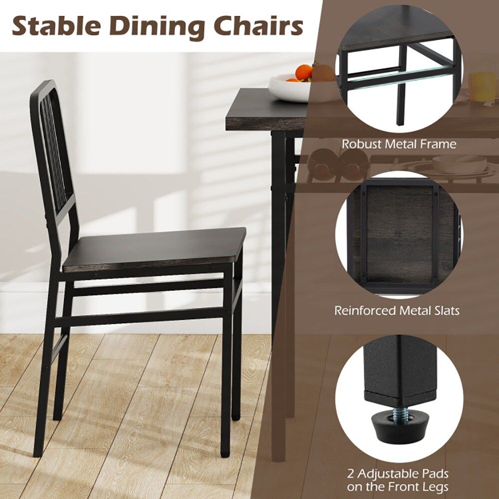 3-Piece Dining Table Set with Rectangular Kitchen Table and 2 Chairs for Kitchen, Dining Room, Breakfast Nook, or Restaurant