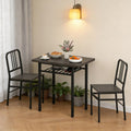 3-Piece Dining Table Set with Rectangular Kitchen Table and 2 Chairs for Kitchen, Dining Room, Breakfast Nook, or Restaurant