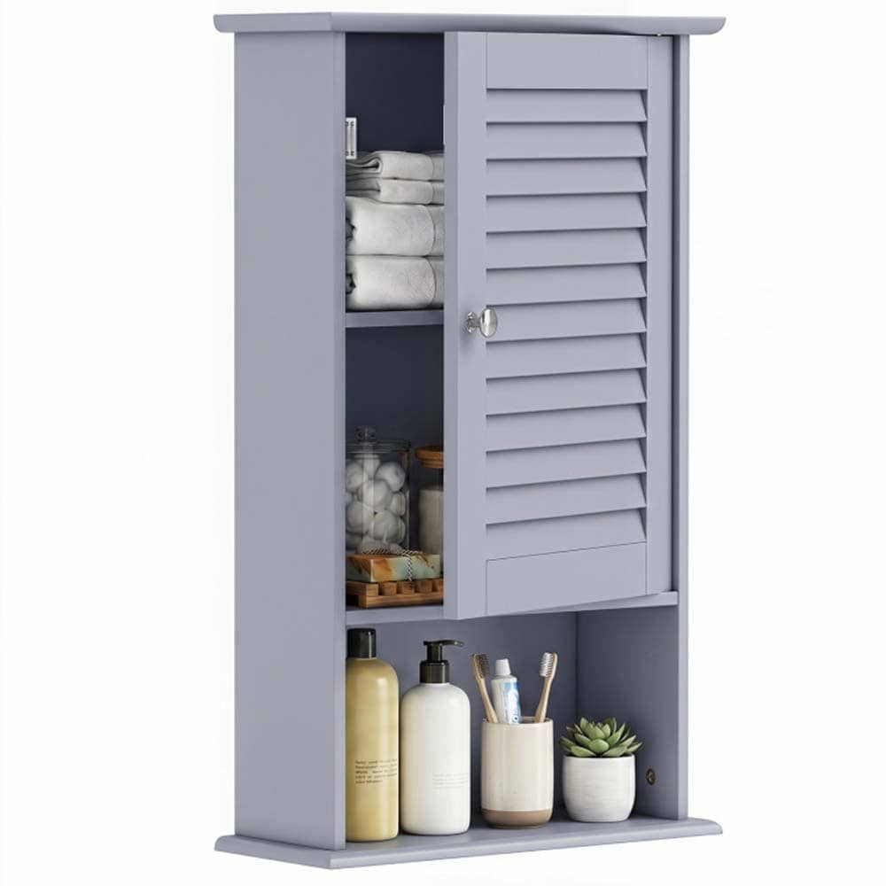 Bathroom Wall Mount Storage Cabinet Single Door with Height Adjustable Shelf