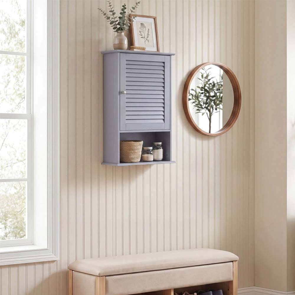 Bathroom Wall Mount Storage Cabinet Single Door with Height Adjustable Shelf