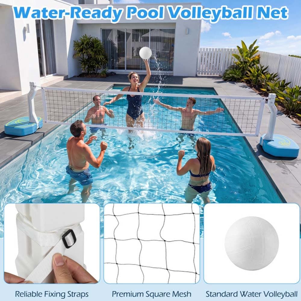 2-in-1 Pool Basketball Hoop and Pool Volleyball Net