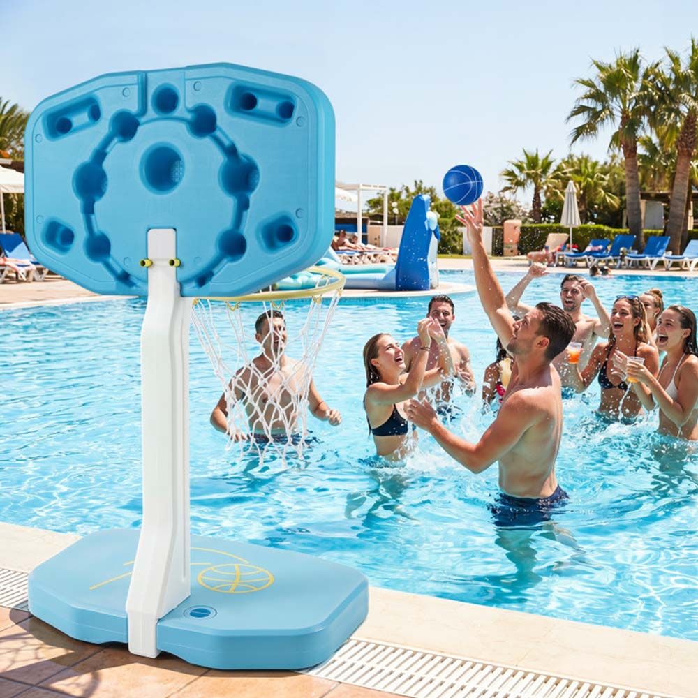 2-in-1 Pool Basketball Hoop and Pool Volleyball Net