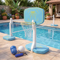 2-in-1 Pool Basketball Hoop and Pool Volleyball Net