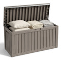 Outdoor Storage Box, Resin Deck Boxes Indoor and outdoor, Waterproof Storage Box Lockable Lid (Black, 80 Gallon)