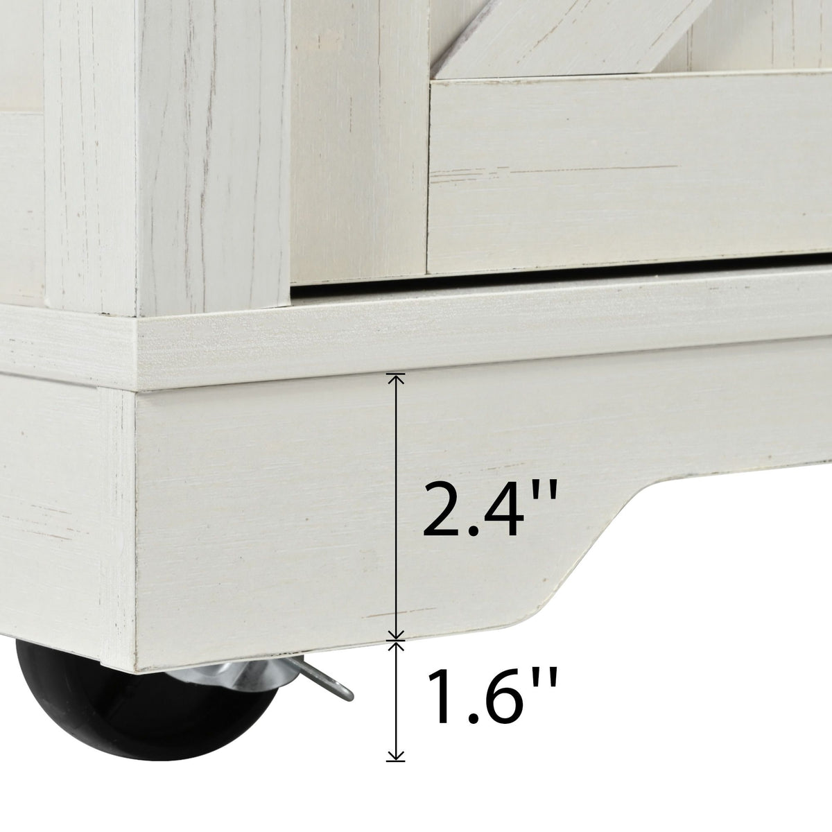 53.7" Farmhouse Kitchen Island with Power Outlet, 2 Sliding Barn Door Kitchen Storage Island with Drop Leaf, Spice Rack Rolling Kitchen Cart on Wheels, for Home, Kitchen and Dining Room