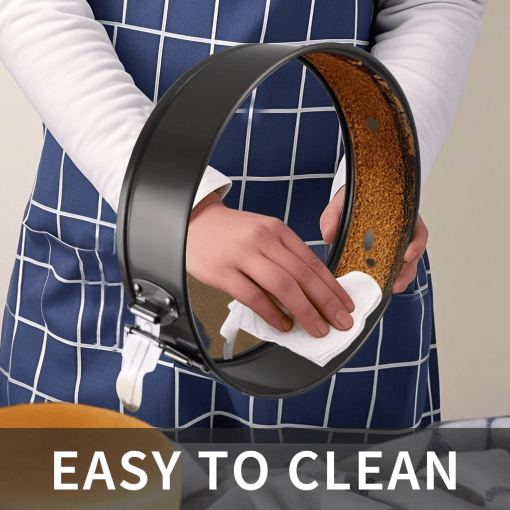 Three-piece multi-size non-stick springform cake pan set - Heavy-duty steel baking supplies, removable bottom, 4-inch/7-inch/9-inch round pans, oven-safe, suitable for baking cheesecakes and desserts.