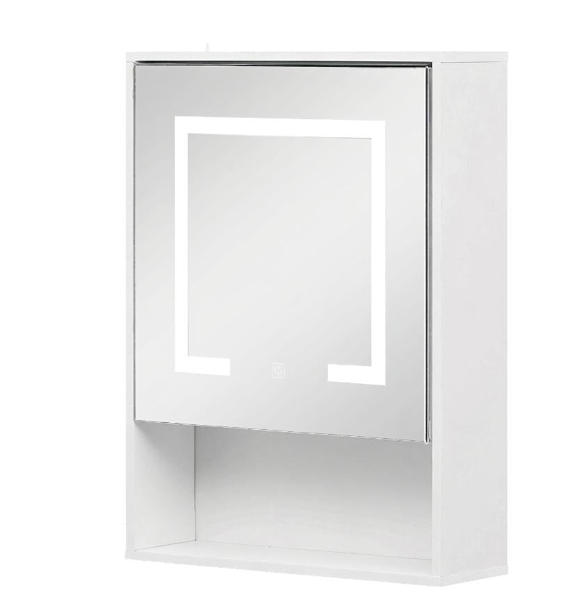 Recessed Or Wall Cabinet with Mirror 3 Color LED Lights  Bathroom Storage Organizer