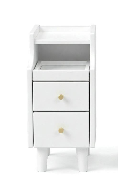 Wood Night Stand with Pull-out Tray And 2 Storage Drawers Bedroom Side Table