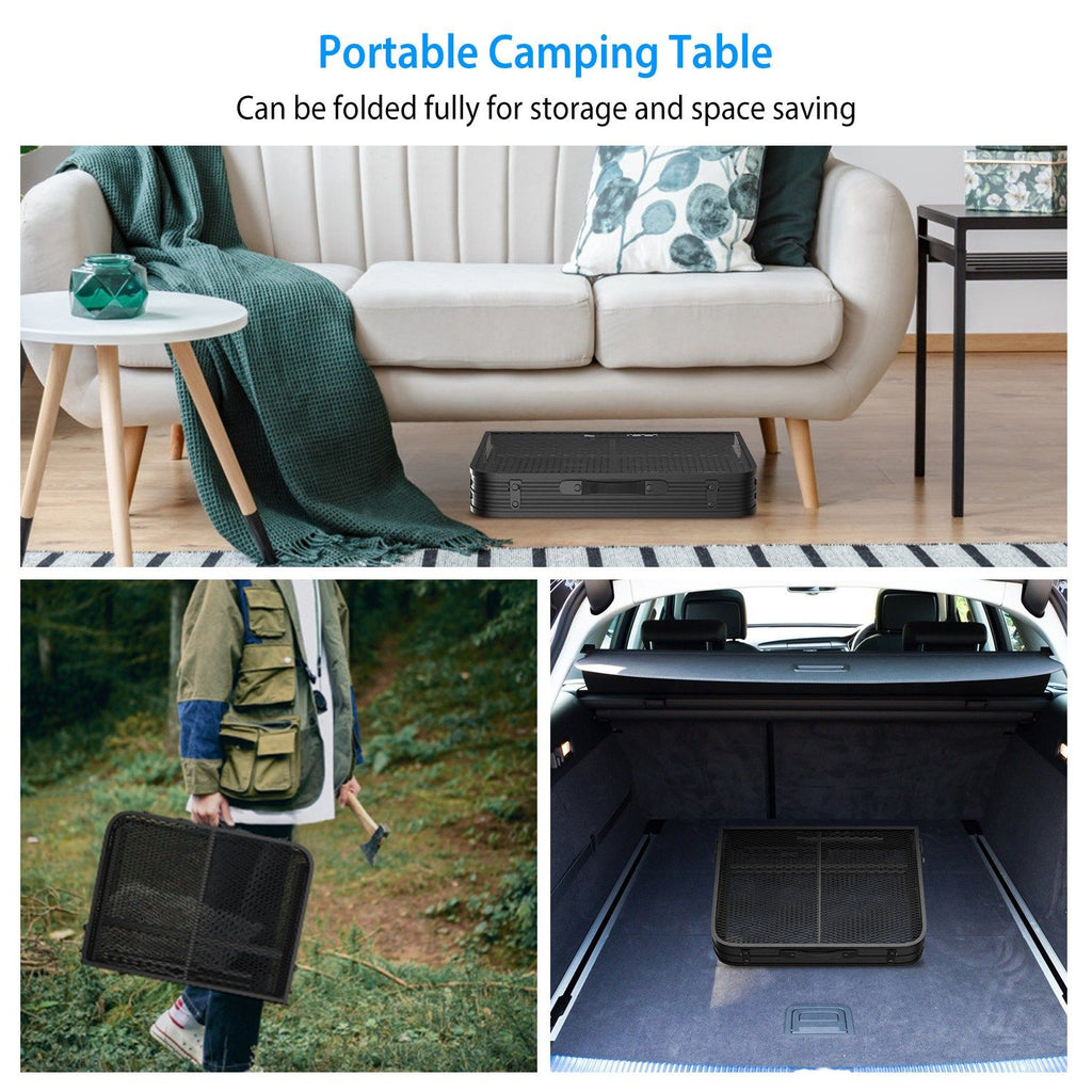 Lightweight Folding Camping Table, 16.15in-25.9in Adjustable Height, 88 Lbs Weight Capacity, Portable Outdoor Table for Backyard, BBQ, Fishing, Camping and Picnic