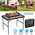 Lightweight Folding Camping Table, 16.15in-25.9in Adjustable Height, 88 Lbs Weight Capacity, Portable Outdoor Table for Backyard, BBQ, Fishing, Camping and Picnic