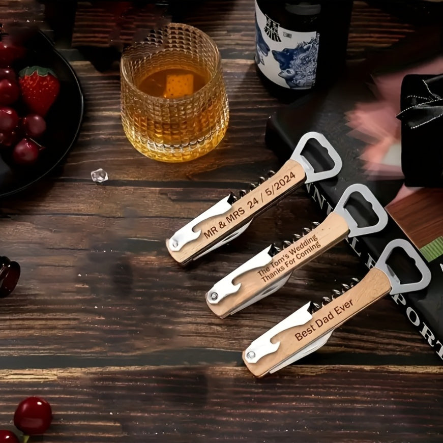 50 Pack Laser-engraved Multifunctional Creative Portable Bottle Opener Beer Wine Wine Bottle Opener Home Bottle Opener