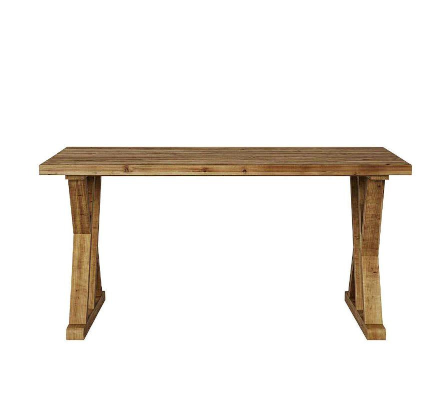 63" Wood Dining Table Farmhouse Kitchen Dinner Table  Wood Rectangular Table in Natural Wood Finish