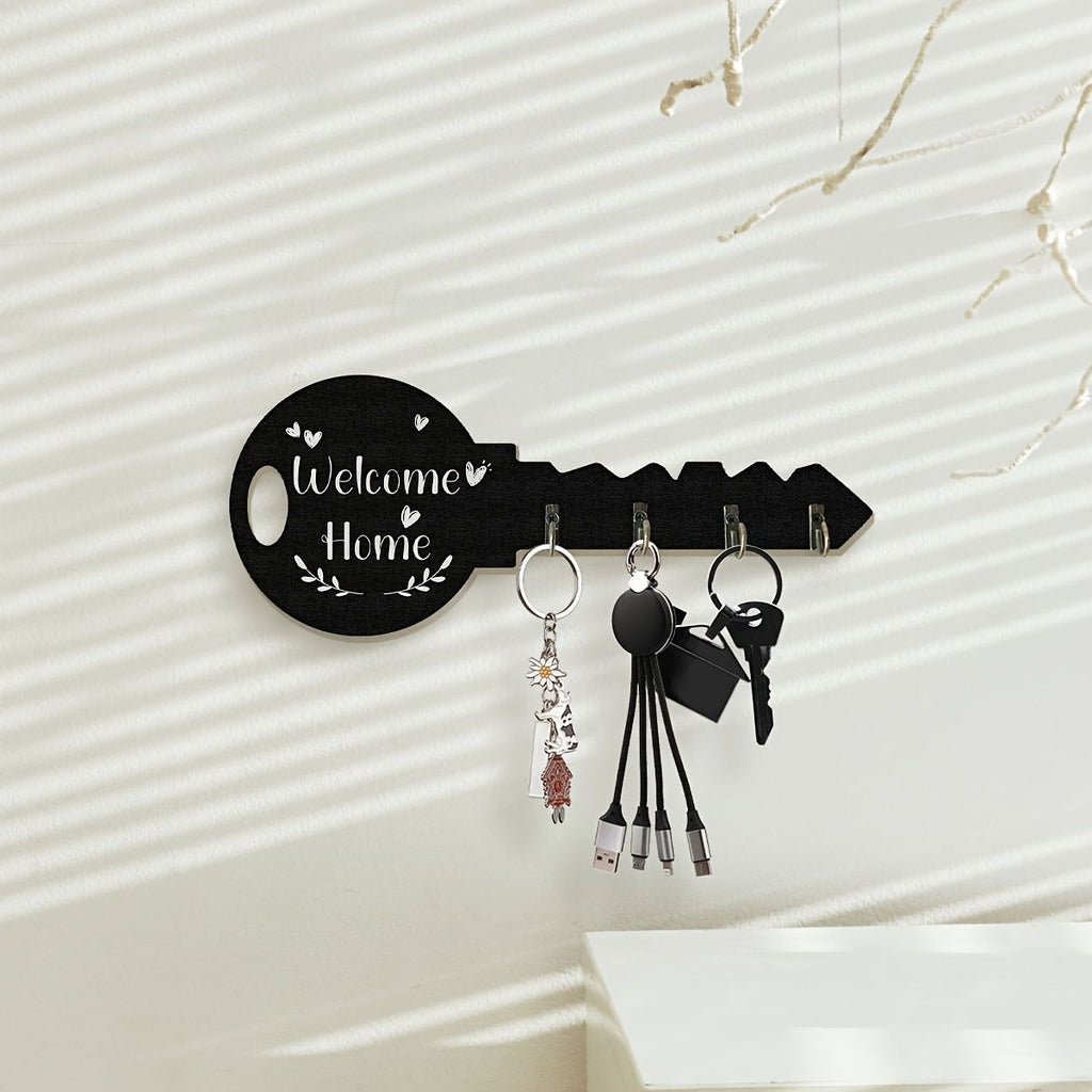 8pcs [Vintage Wooden Key Hook] Welcome Home Wall Decoration Hook for Farmhouse Country Home, Halloween, Thanksgiving, Christmas, Home Decor, Seasonal Decoration, Rustic Charm, Handcrafted Decor