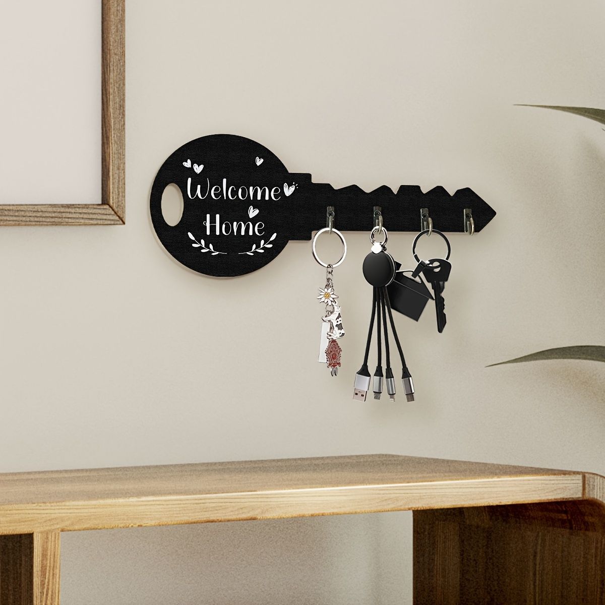 8pcs [Vintage Wooden Key Hook] Welcome Home Wall Decoration Hook for Farmhouse Country Home, Halloween, Thanksgiving, Christmas, Home Decor, Seasonal Decoration, Rustic Charm, Handcrafted Decor