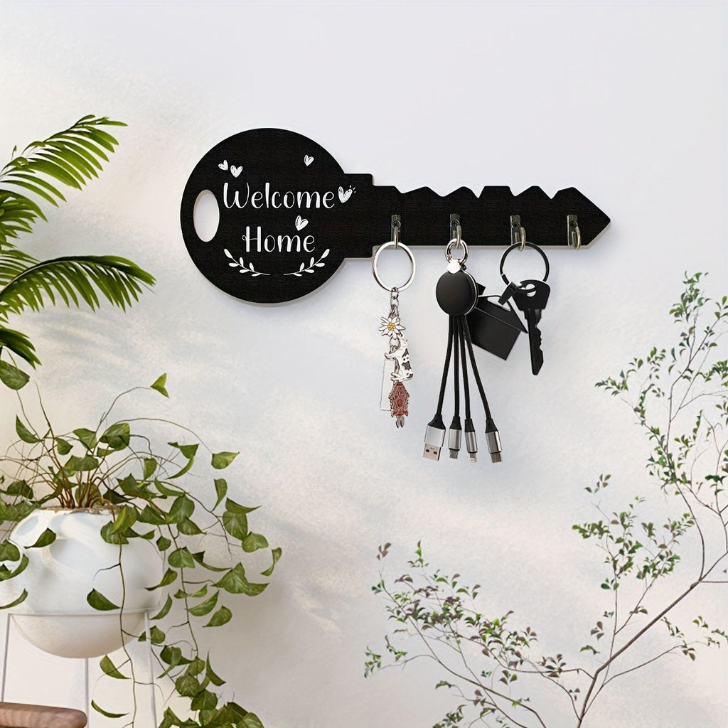 8pcs [Vintage Wooden Key Hook] Welcome Home Wall Decoration Hook for Farmhouse Country Home, Halloween, Thanksgiving, Christmas, Home Decor, Seasonal Decoration, Rustic Charm, Handcrafted Decor