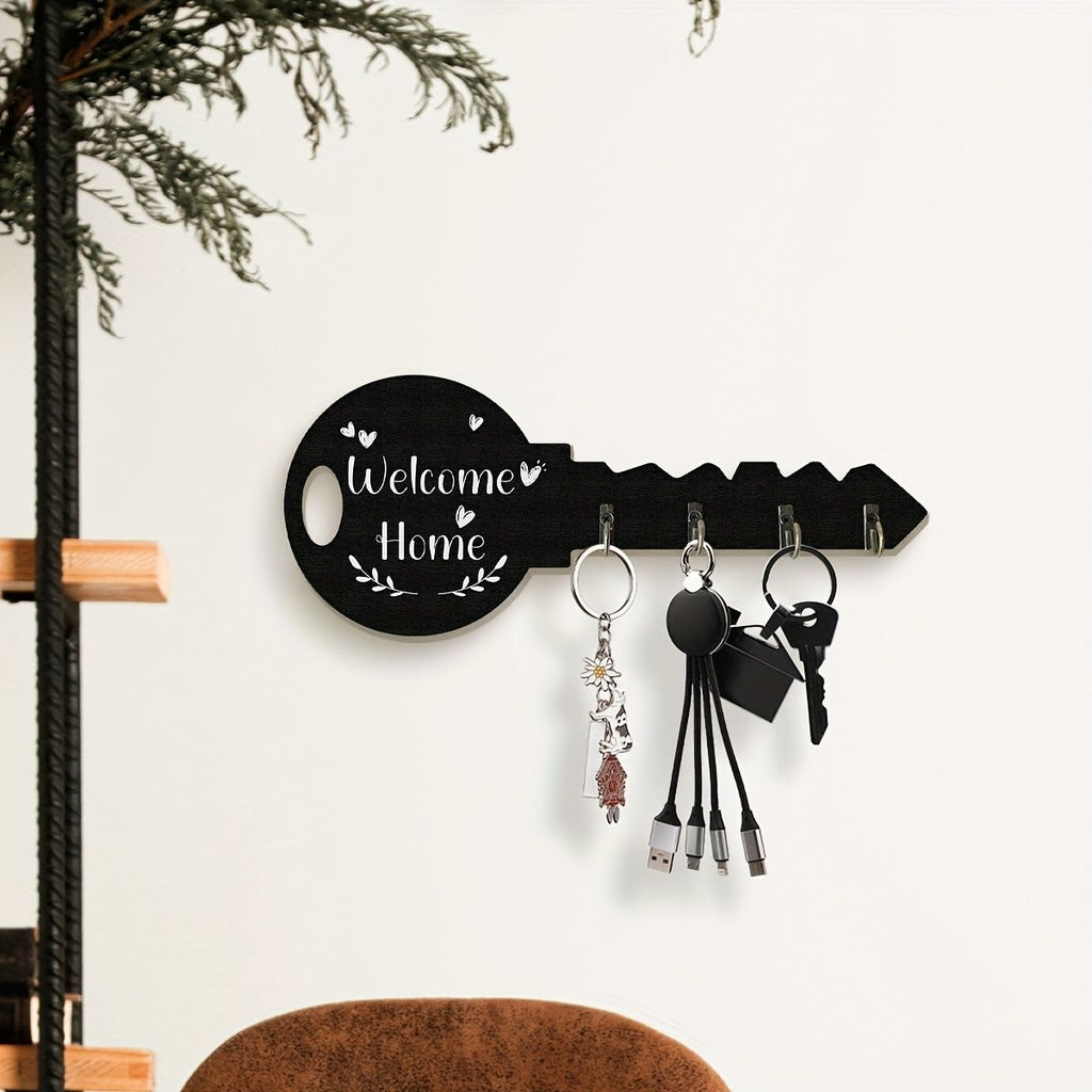 8pcs [Vintage Wooden Key Hook] Welcome Home Wall Decoration Hook for Farmhouse Country Home, Halloween, Thanksgiving, Christmas, Home Decor, Seasonal Decoration, Rustic Charm, Handcrafted Decor
