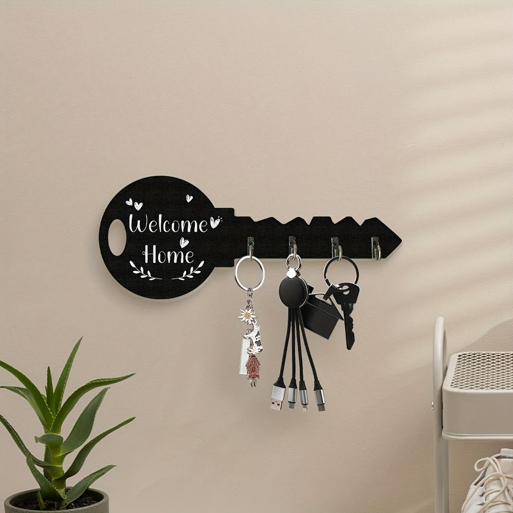 8pcs [Vintage Wooden Key Hook] Welcome Home Wall Decoration Hook for Farmhouse Country Home, Halloween, Thanksgiving, Christmas, Home Decor, Seasonal Decoration, Rustic Charm, Handcrafted Decor