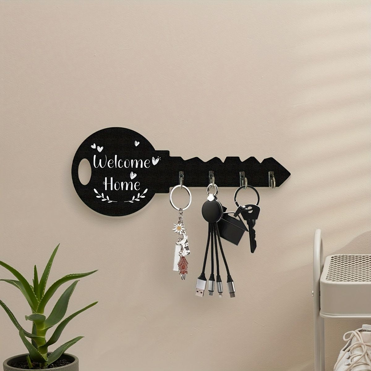 8pcs [Vintage Wooden Key Hook] Welcome Home Wall Decoration Hook for Farmhouse Country Home, Halloween, Thanksgiving, Christmas, Home Decor, Seasonal Decoration, Rustic Charm, Handcrafted Decor